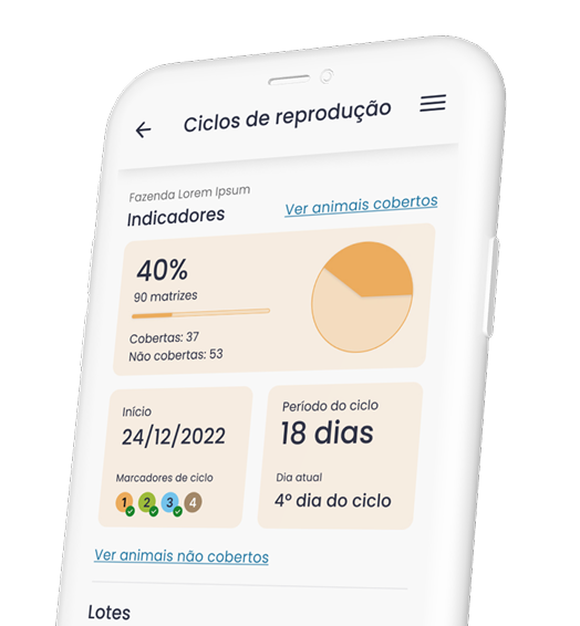 Smartphone exibindo o app CabraTech